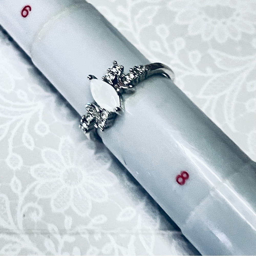 New Sterling Silver Handmade Moonstone White Sapphire Celestial Moon Star Ring - Picture 16 of 16